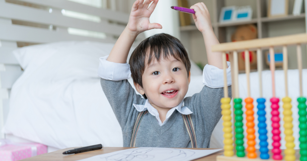 Children learning in Singapore preschool classroom