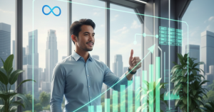 Successful Conversions API Setup Guide visualised: An Asian digital marketer validates accurate, server-side data flow on a holographic screen, confirming high-fidelity tracking for Thrivemediasg clients.